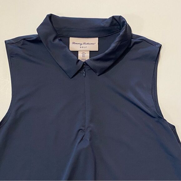 Tommy Bahama Golf Collared Sleeveless 1/4 Zip Polo Top Women's Size Large - Picture 2 of 16